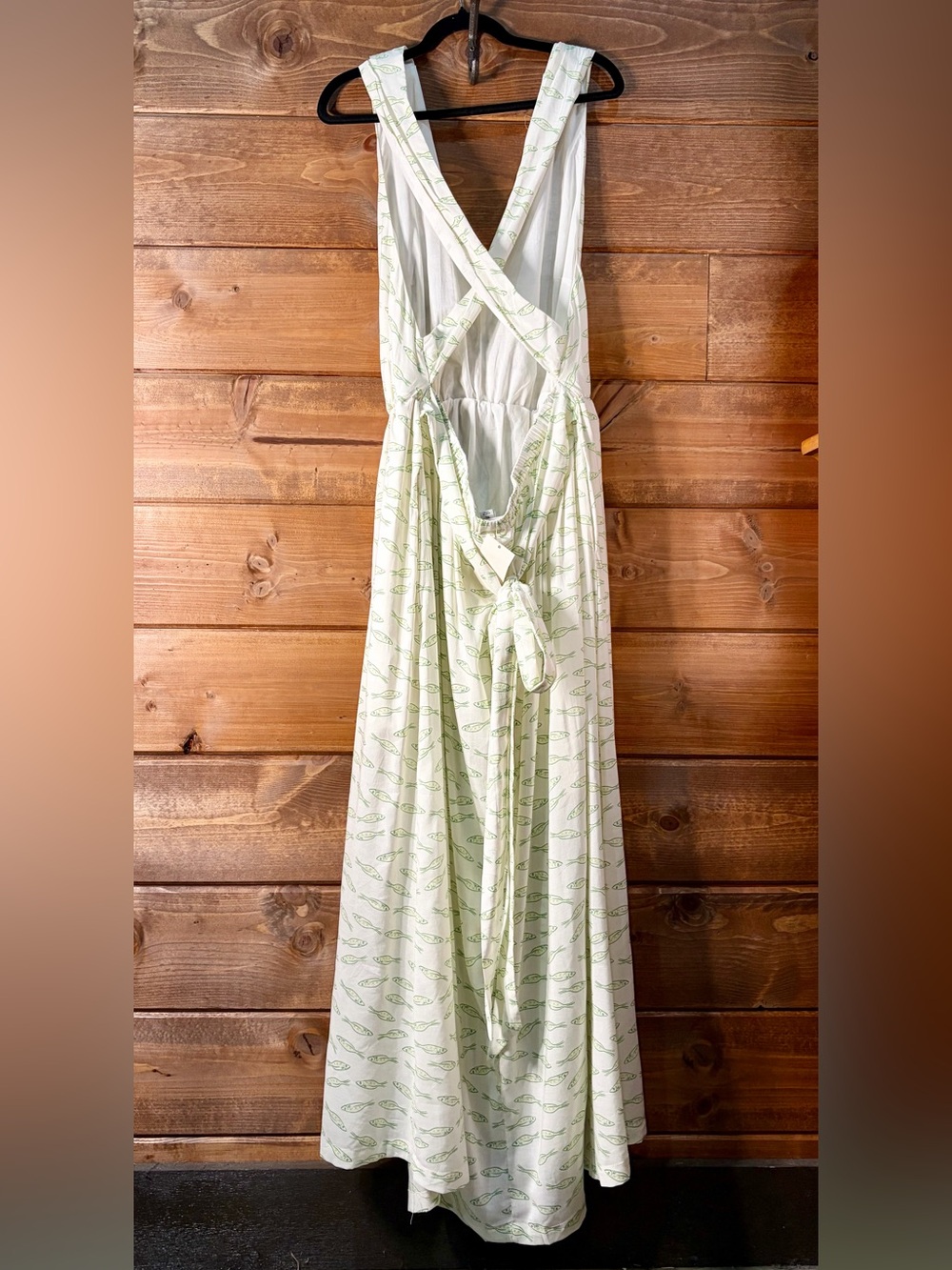 a new day White Maxi Dress with Light Green Fish Print 🩷 - Picture 5 of 8